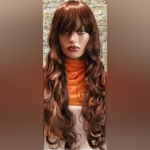Synthetic Highlight Bang Wig